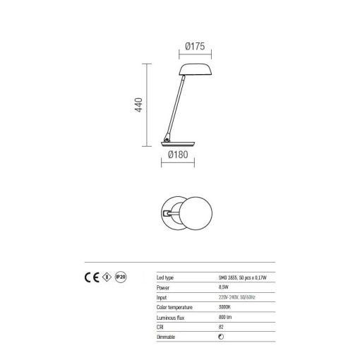 Redo Asztali lámpa 01-1041 MILE