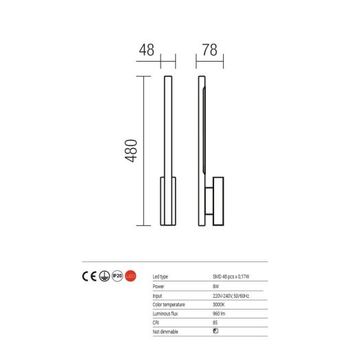 Redo Fali lámpa 01-1205 WAND