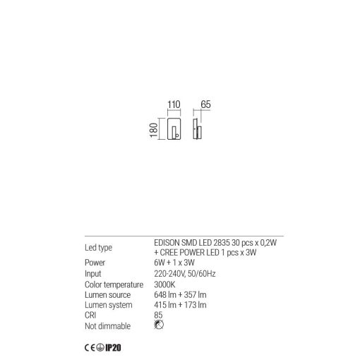 Redo Fali lámpa 01-1494 QUDA
