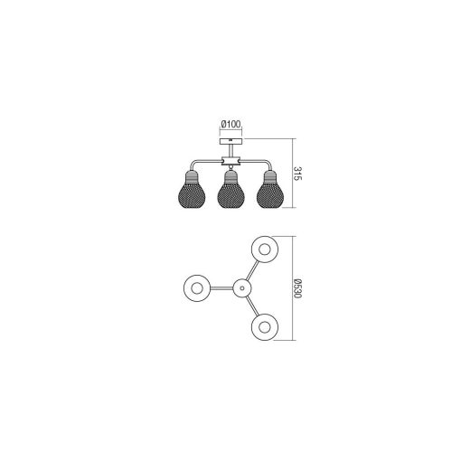 Redo SML Mennyezeti lámpa 01-1576 EDISON