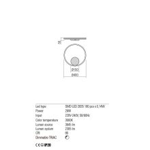 Redo Fali lámpa 01-1698-TRIAC ORBIT