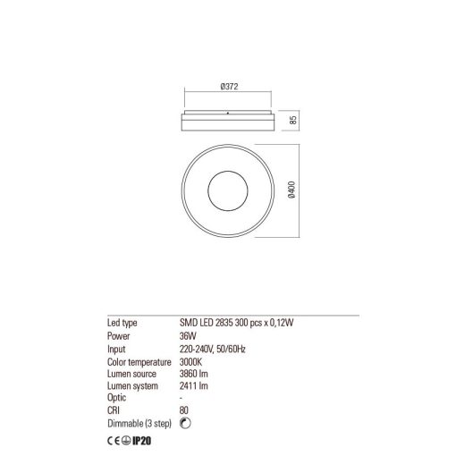 Redo Mennyezeti lámpa 01-2001 MAYA
