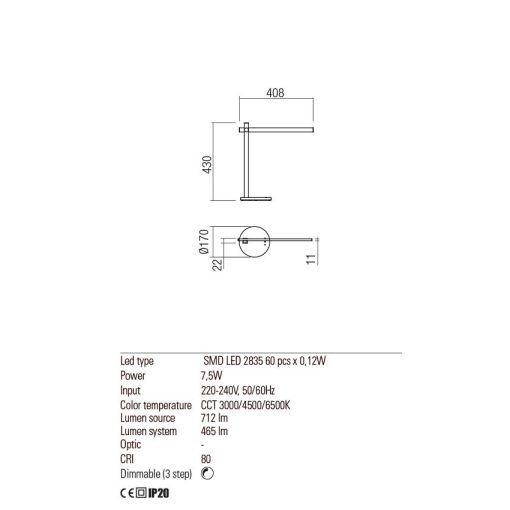 Redo Asztali lámpa 01-2212 OMEO