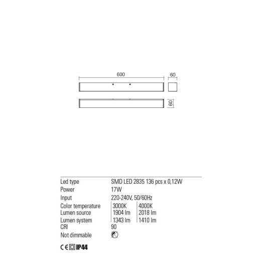 Redo Fürdőszobai lámpa 01-2286 THELA