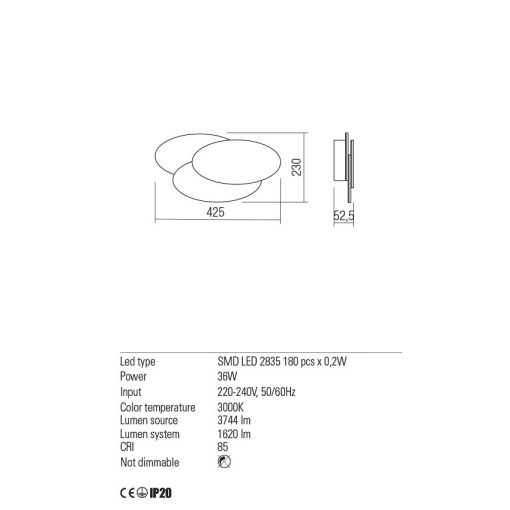 Redo Fali lámpa 01-2297 GAMER