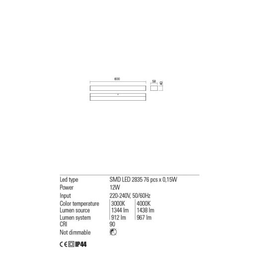 Redo Fürdőszobai lámpa 01-2329 TASK