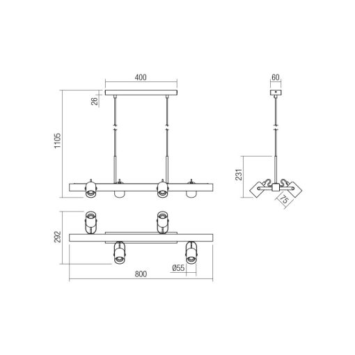 Redo Mennyezeti lámpa 01-2417 TAFFI