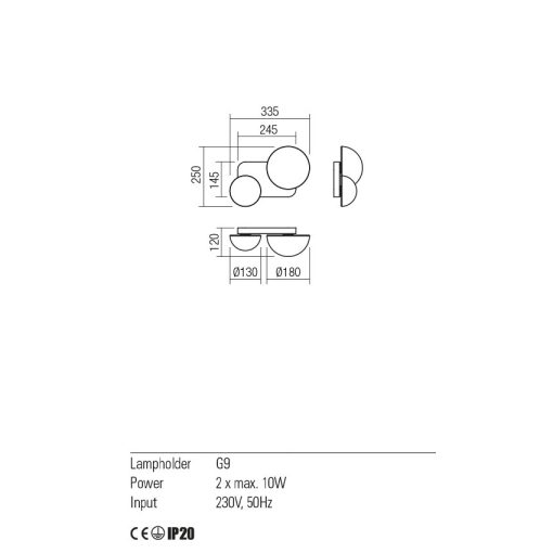 Redo Fali lámpa 01-2471 LUMIEN