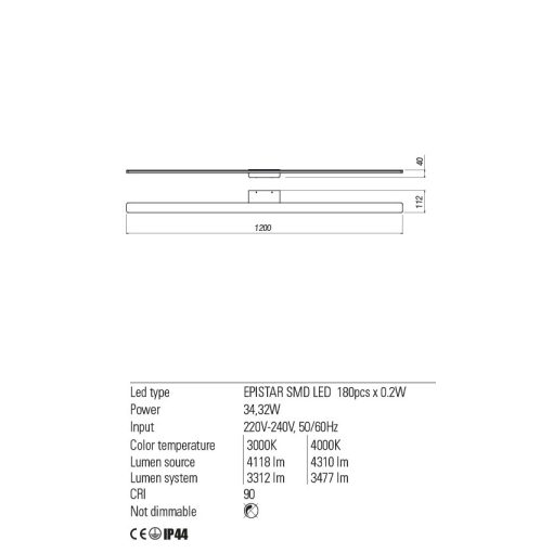 Redo Fürdőszobai lámpa 01-2509 BARRIO