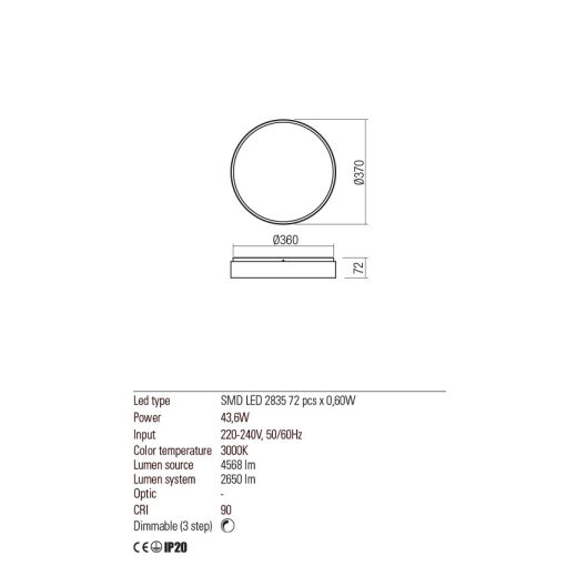 Redo Mennyezeti lámpa 01-2568 YOMO