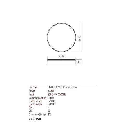 Redo Mennyezeti lámpa 01-2572 YOMO
