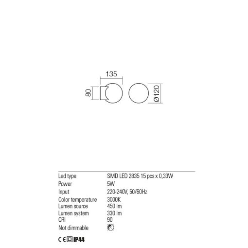 Redo Fali lámpa 01-2600 BILIA