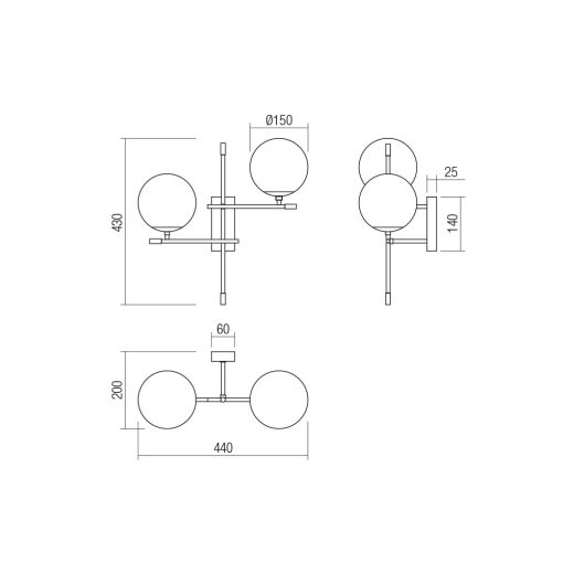 Redo Fali lámpa 01-2946 ESSENTIAL
