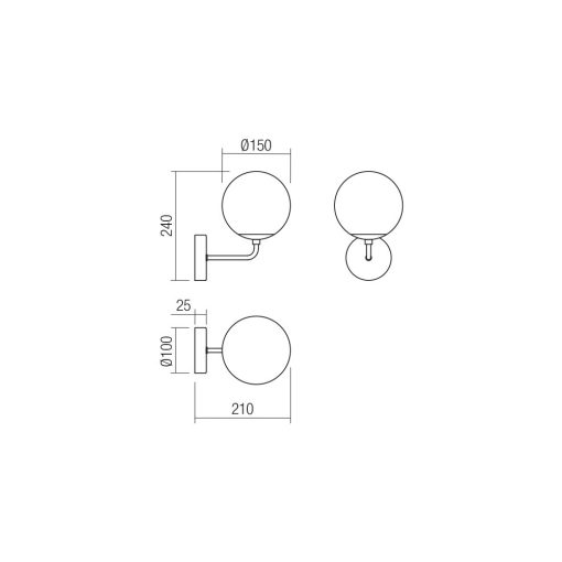 Redo Fali lámpa 01-3148 BOWLING