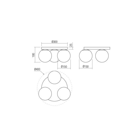 Redo Mennyezeti lámpa 01-3150 BOWLING