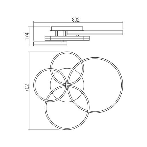 Redo Mennyezeti lámpa 01-3996 TARA