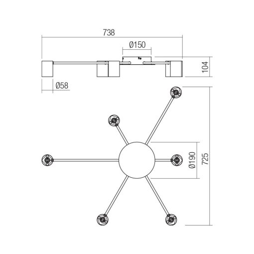 Redo Mennyezeti lámpa 01-4052 NOA