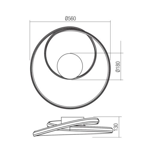 Redo Mennyezeti lámpa 01-4358 TORSION