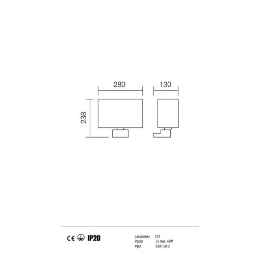Redo Fali lámpa 01-678CH BK ENJOY