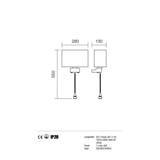 Redo Fali lámpa 01-679CH BR ENJOY