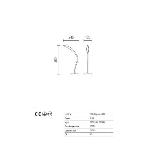 Redo Asztali lámpa 01-841 SLY