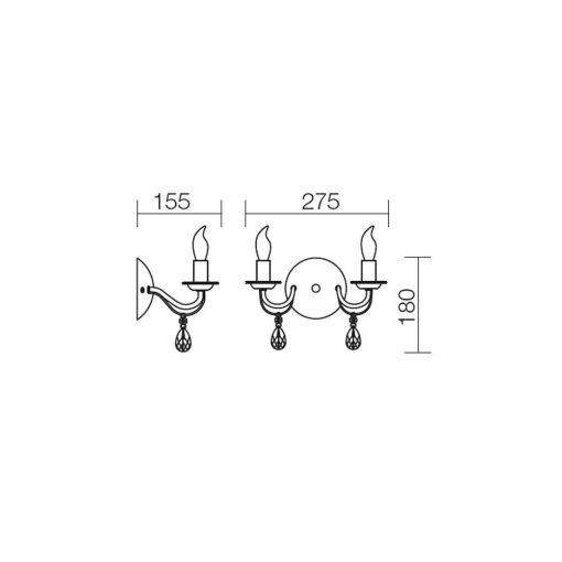 Redo SML Fali lámpa 02-710 FABIOLA