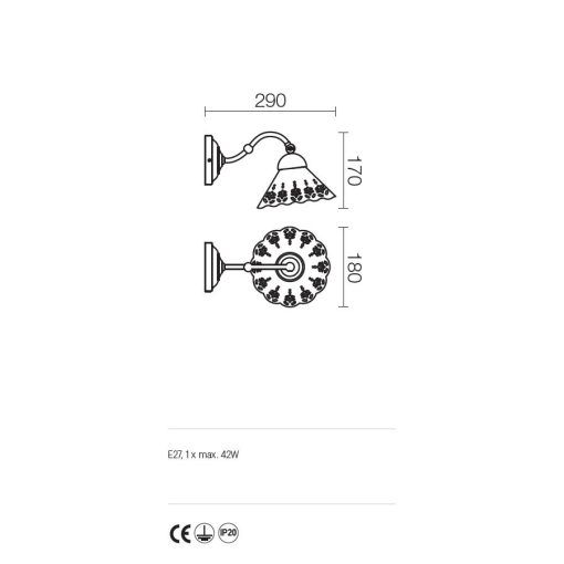 Incanti Fali lámpa 02-801-CT18 LEA