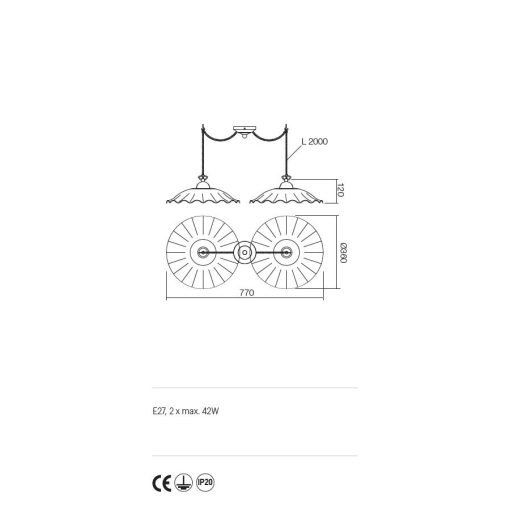 Incanti Függeszték 02-804-CC36 LEA