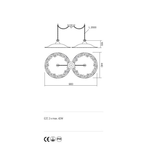 Incanti Függeszték 02-804-CF40 LEA