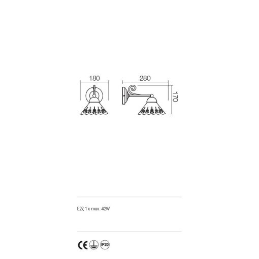 Incanti Fali lámpa 02-900-CT18 LEA