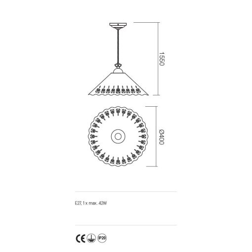 Incanti Függeszték 02-903-CT40 LEA
