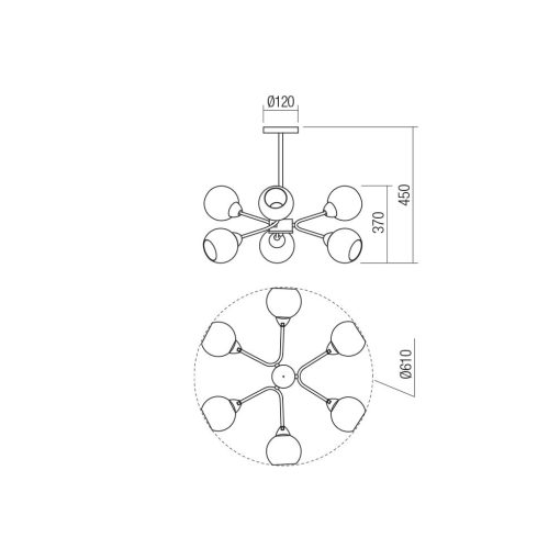 Redo Mennyezeti lámpa 02-976 PLURI 