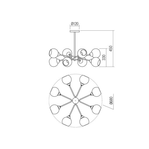 Redo Mennyezeti lámpa 02-977 PLURI 