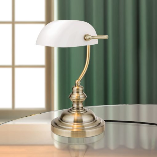 Orion Asztali lámpa OR 4-587-1 Patina-opal BANKERSLAMP 150878