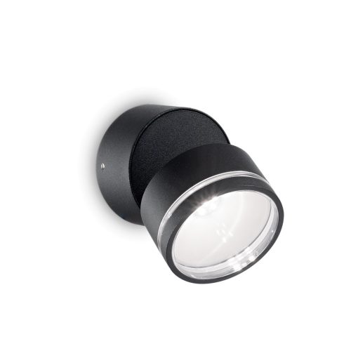 Ideal Lux Kültéri fali lámpa OMEGA AP ROUND NERO 4000K 165387