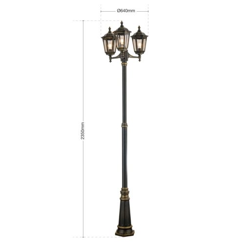 Orion Kültéri kandelláber OR 11K-82579 schwarz-gold-rauch PUCHBERG 174270