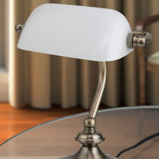 Orion Asztali lámpa OR 4-1165-1 Patina-opal BANKERSLAMP 245444