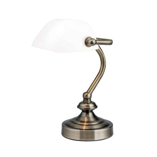 Orion Asztali lámpa OR 4-1165-1 Patina-opal BANKERSLAMP 245444