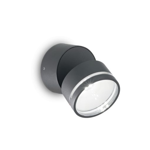 Ideal Lux Kültéri fali lámpa OMEGA AP ROUND ANTRACITE 3000K 247076