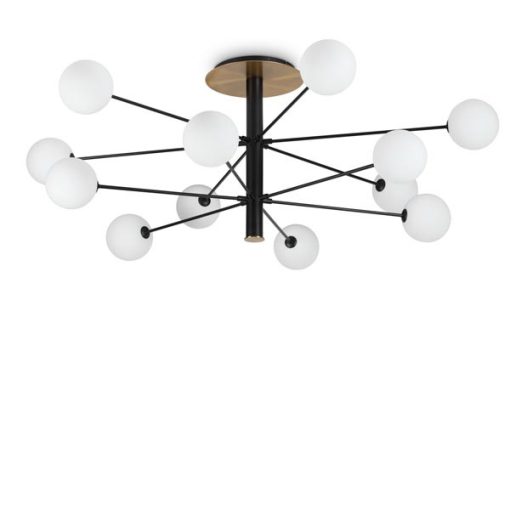 Ideal Lux Mennyezeti lámpa COSMOPOLITAN PL12 NERO OTTONE 273709