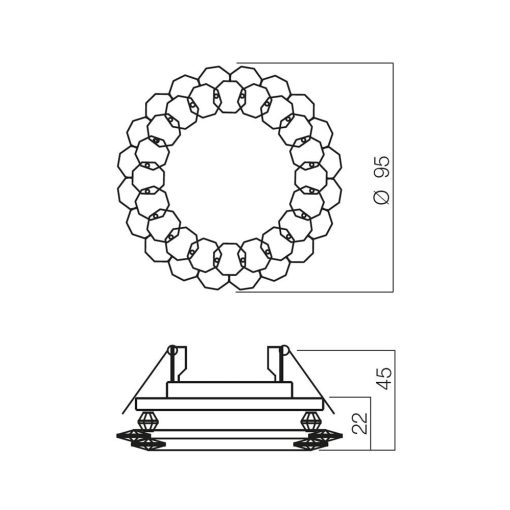 Redo SML Beépíthető spot lámpa 70288 CR 27