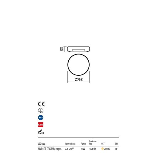 Redo OUT Kültéri mennyezeti lámpa 90005 Skor