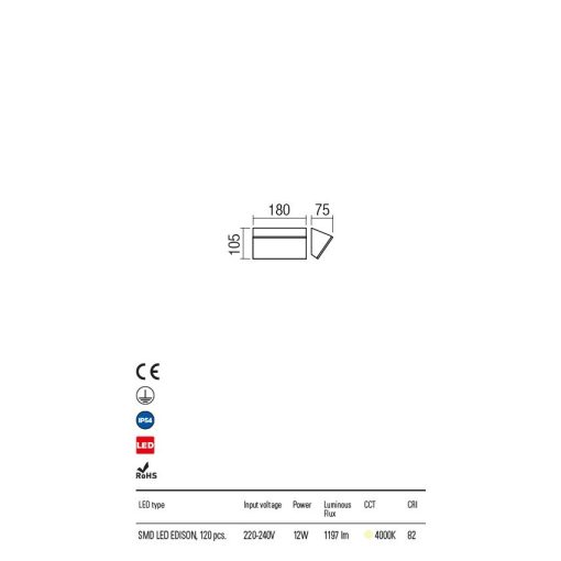 Redo OUT Kültéri fali lámpa 90016 Tokyo