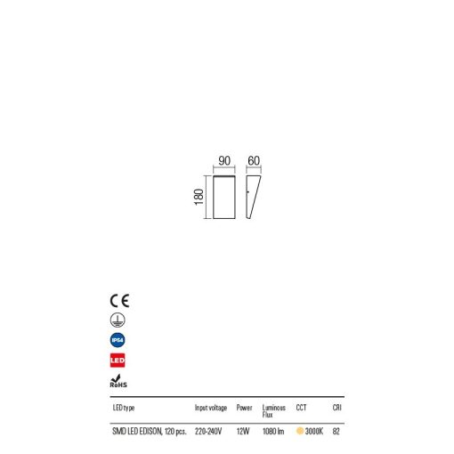 Redo OUT Kültéri fali lámpa 90019 Tokyo