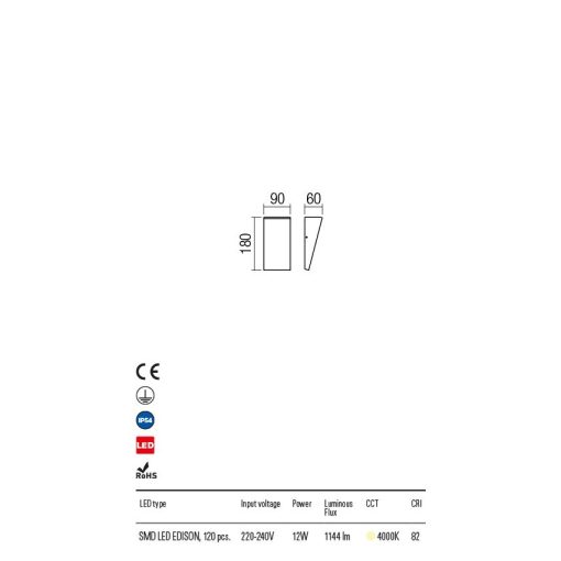 Redo OUT Kültéri fali lámpa 90022 Tokyo