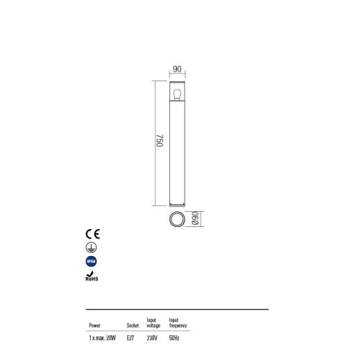 Redo Kültéri álló lámpa FRED 90048