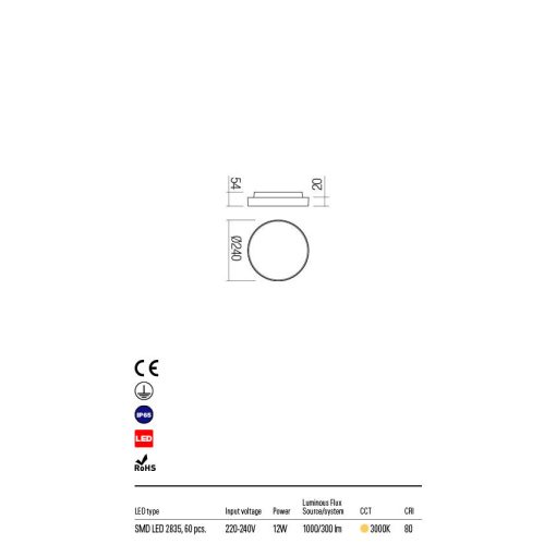 Redo Kültéri fali lámpa DISCUS 90064