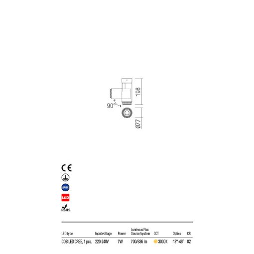 Redo Kültéri mennyezeti lámpa EAGLE 90066