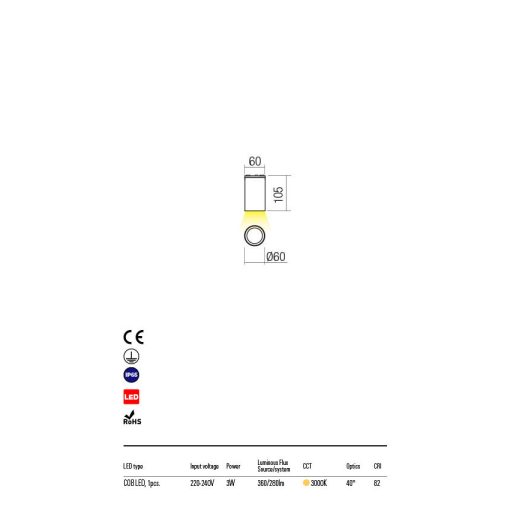 Redo Kültéri mennyezeti lámpa RAM 90082