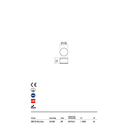 Redo Kültéri mennyezeti lámpa AKRON 90107